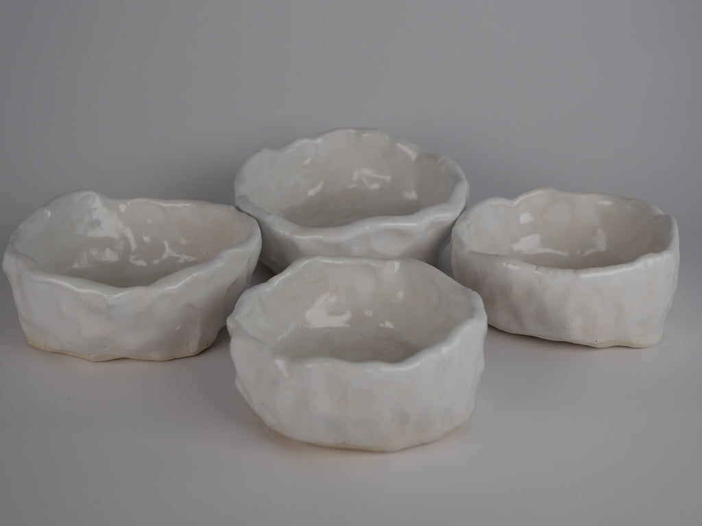 White Dimple Bowl Set