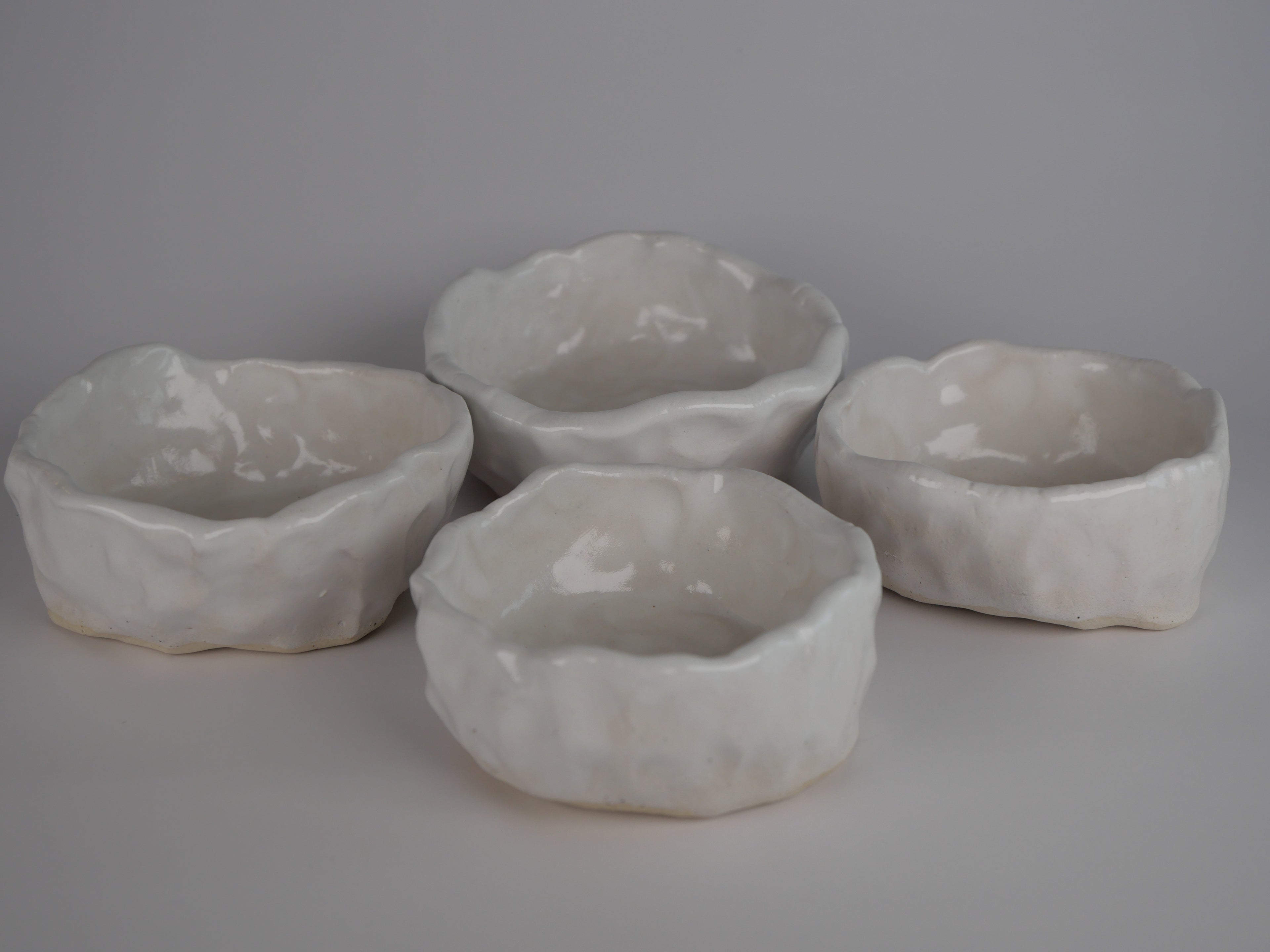 White Dimple Bowl Set