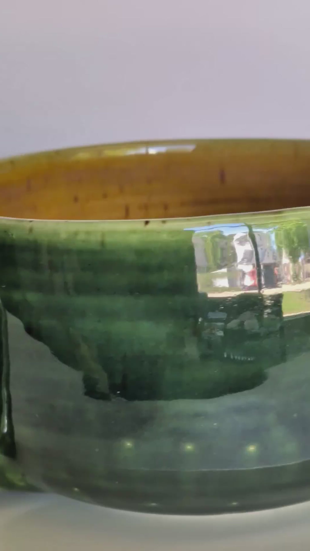 Green and Amber Soup Mug