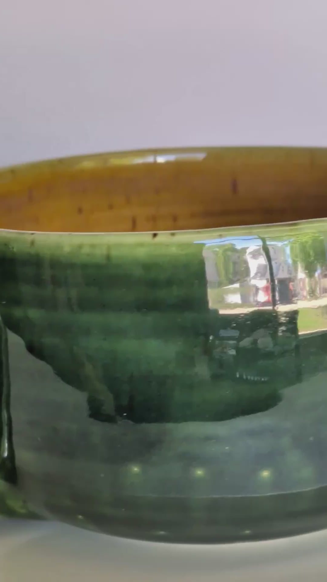 Green and Amber Soup Mug