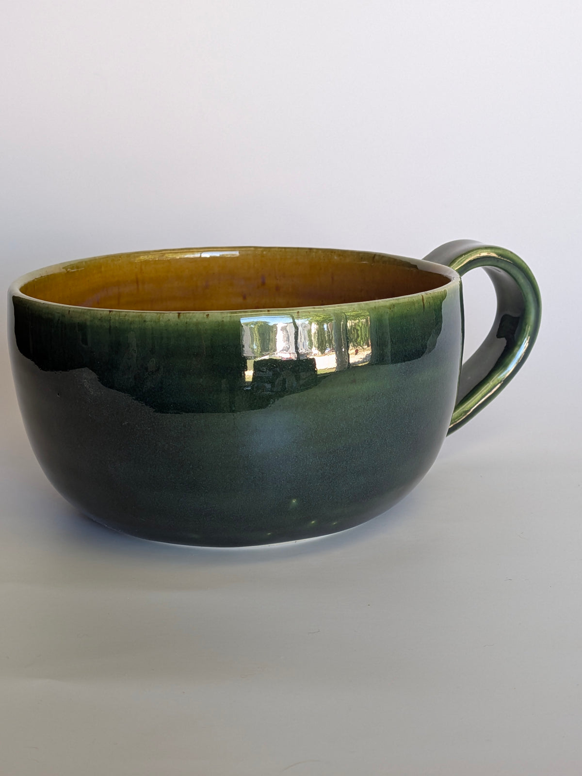 Green and Amber Soup Mug