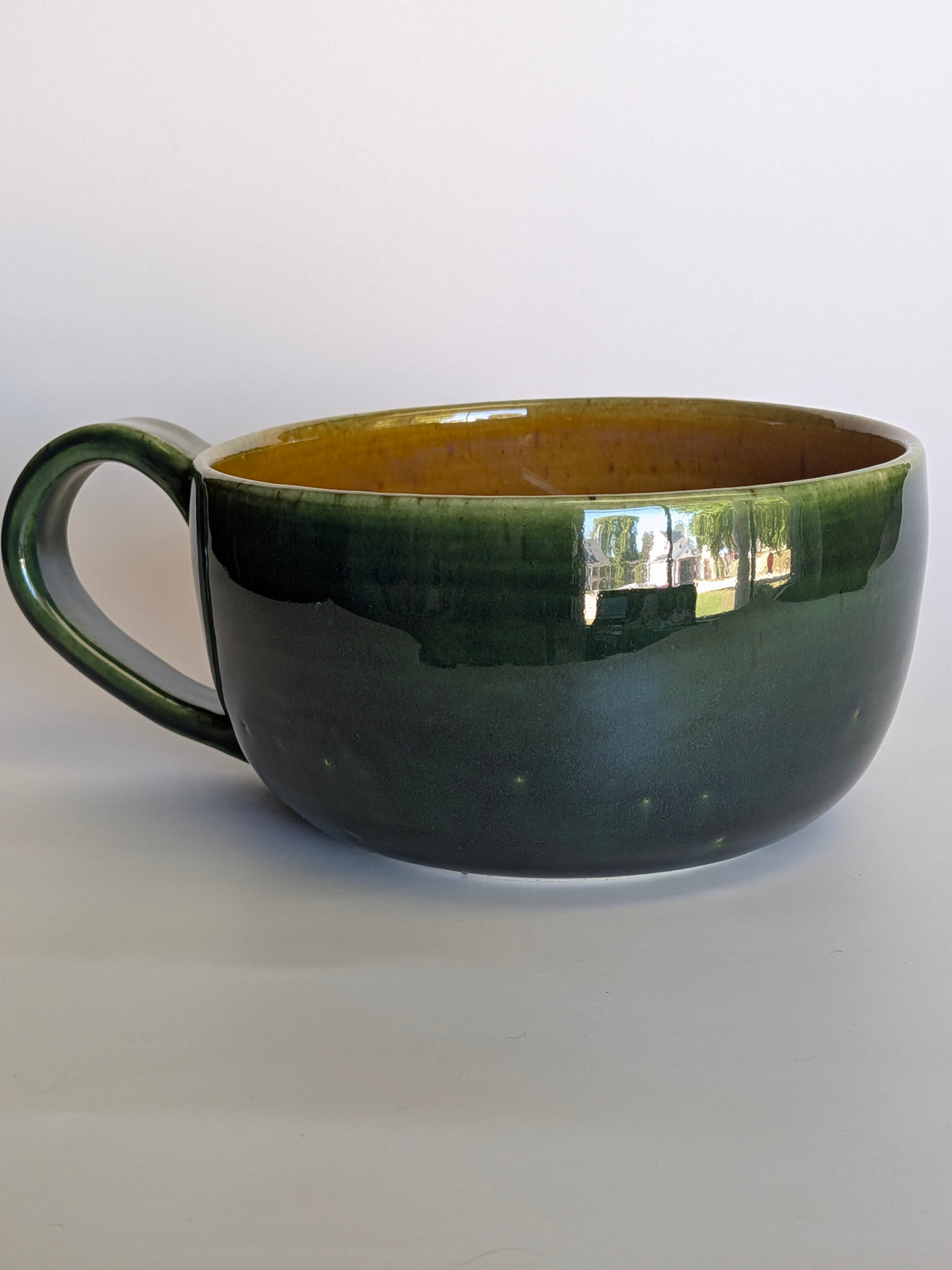 Green and Amber Soup Mug